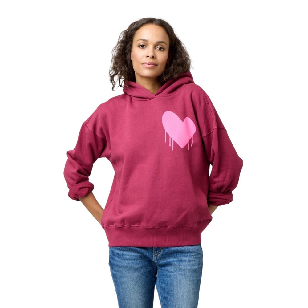 Kerri Rosenthal Boyfriend Drippy Heart Hoodie, NWT